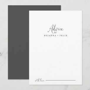 Carte de conseil Mariage de script fantaisie Calli