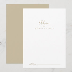 Carte de conseil Mariage minimaliste Gold