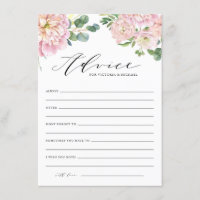 Carte de conseil Mariage Rose couleur rose vif