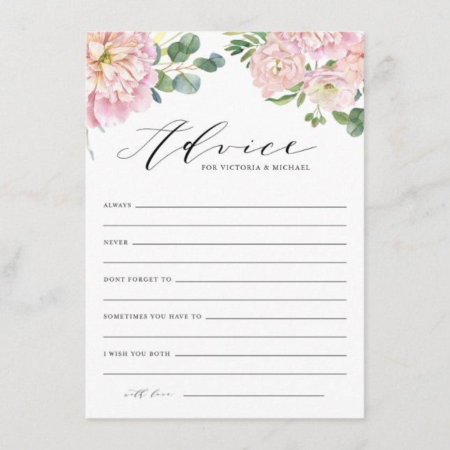 Carte de conseil Mariage Rose couleur rose vif (Devant)