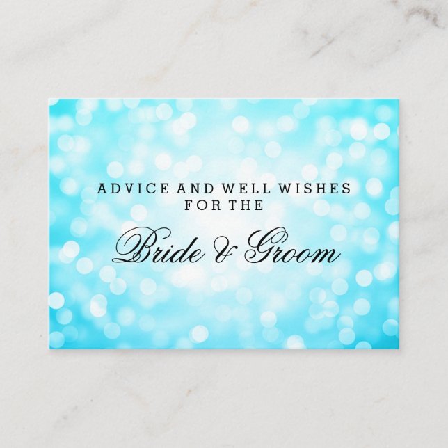 Carte de conseil mariage Turquoise Parties scintil (Devant)