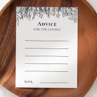 Carte de conseil Mariage White and Black Greenery