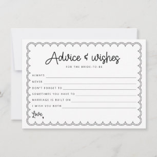 Carte de conseil minimaliste pour les mariées à la