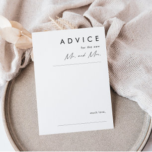 Carte de conseil minimaliste pour Mariage moderne