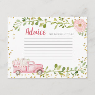 Carte de conseil pour Baby shower de camion Citrou