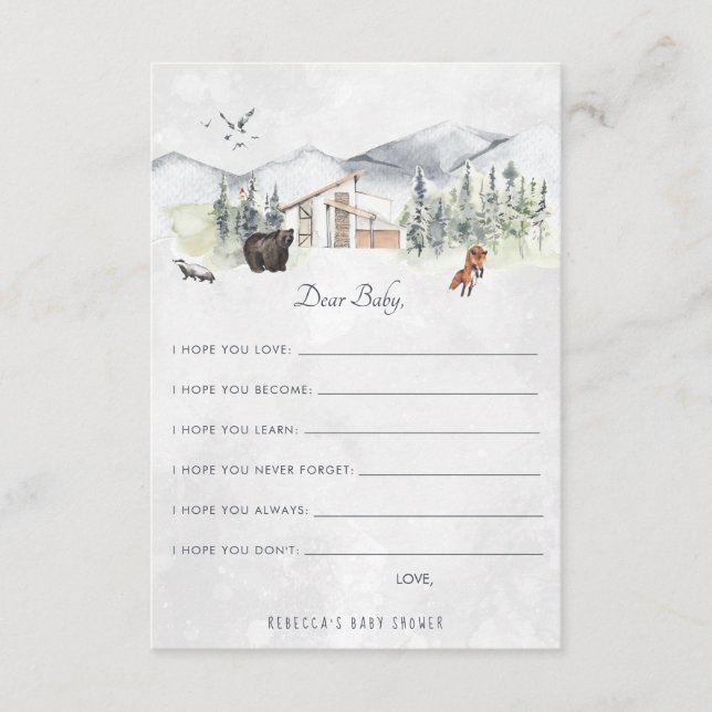 Carte de conseil pour bébés | Forêt de bois (Devant)