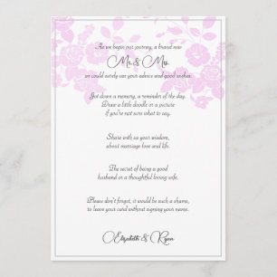 Carte de conseil pour l'amour et la vie du mariage