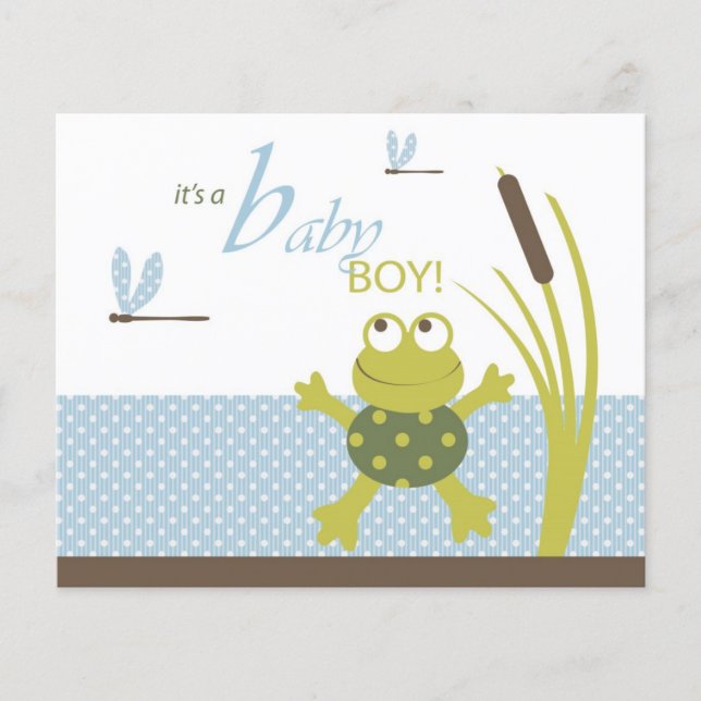 Carte de conseil pour les Baby showers de grenouil (Devant)