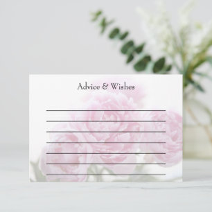 Carte de conseil pour les pivoines roses