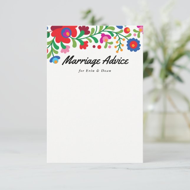 Carte de conseil pour mariage mixte de broderie me (Debout devant)