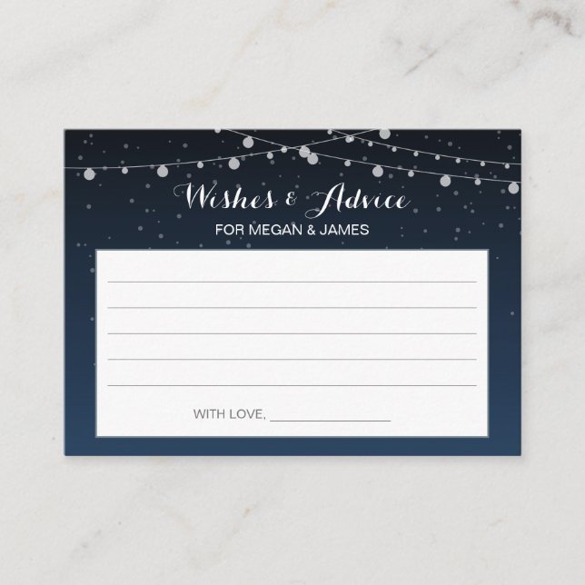 Carte de conseil pour Mariage Rustique Starry Nigh (Devant)