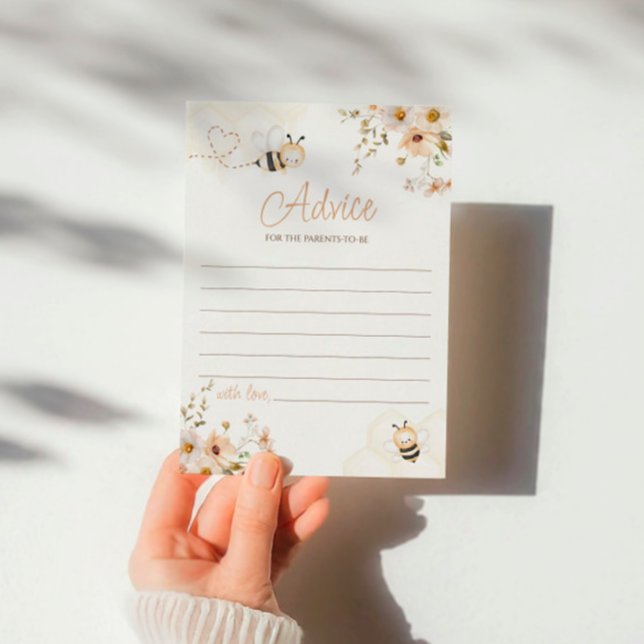 Carte de conseil sur le Baby shower d'abeilles au  (Créateur téléchargé)