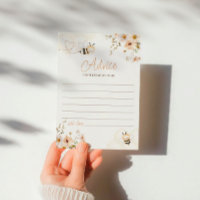 Carte de conseil sur le Baby shower d'abeilles au