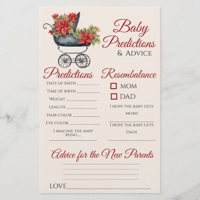 Carte de conseil sur le Baby shower de transport d (Devant)