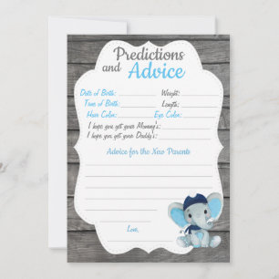 Carte de conseil sur les Baby showers éléphants de