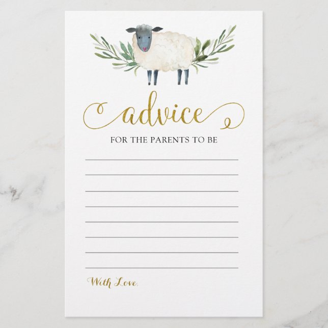 Carte de conseil Sweet Little Lamb Green (Devant)