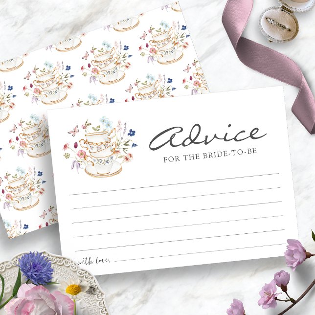 Carte de conseil Tea Party (Bridal Tea Party Advice Card by Painted Paperie
)