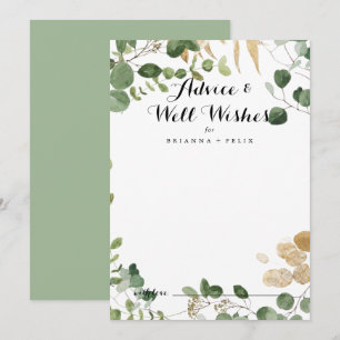 Carte de conseil Tropical Gold Mariage