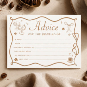 Carte de conseils de douche de mariée Café L'amour