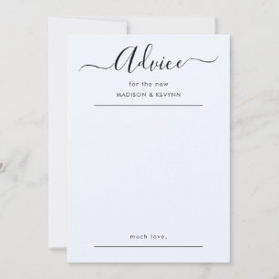 Carte de conseils de mariage à script