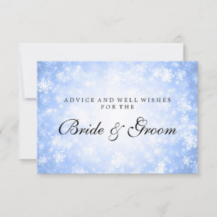 Carte de conseils de mariage Blue Winter Wonderlan