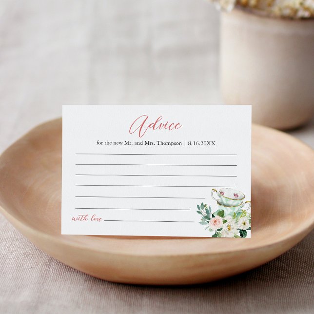 Carte de conseils de mariage de la soirée thé ARIA (Créateur téléchargé)