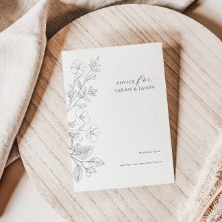 Carte de conseils de mariage floraux minimalistes