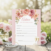 Carte de conseils de mariage Perles & Prosecco Ros