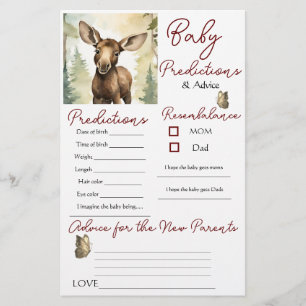 Carte de conseils de prédictions pour bébé orignal