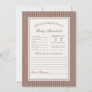 Carte de conseils de préparation pour bébé Espress