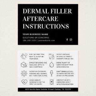 Carte de conseils de soins après-compléments dermi