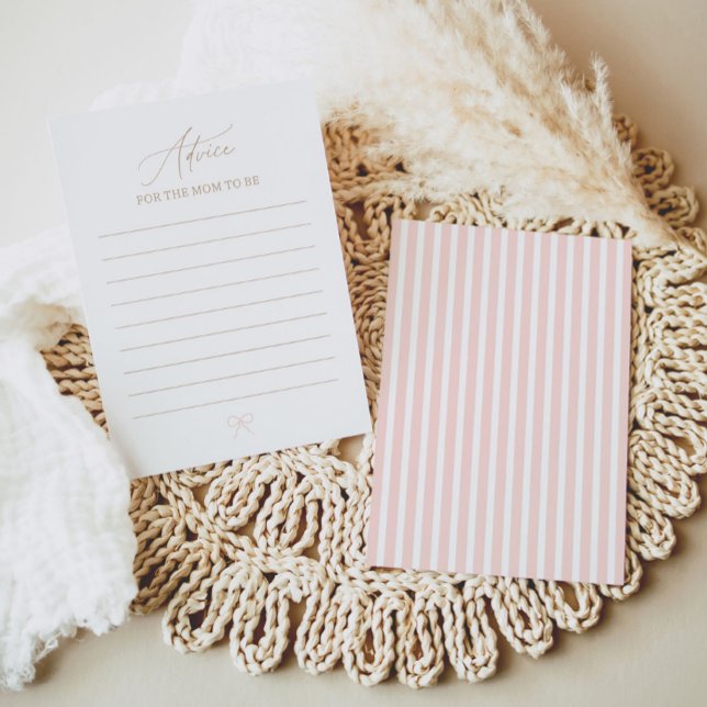 Carte de conseils pour Baby Shower avec un ruban r (Créateur téléchargé)
