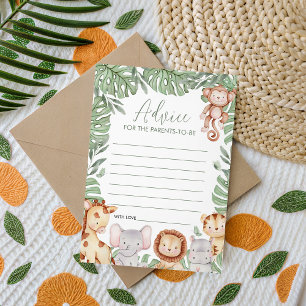 Carte de conseils pour Baby Shower Safari