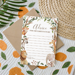 Carte de conseils pour Baby Shower Safari Wild One