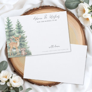 Carte de conseils pour Baby Shower Woodland Advent