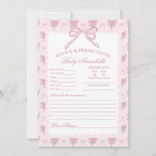 Carte de conseils pour bébé à motif floral fantais