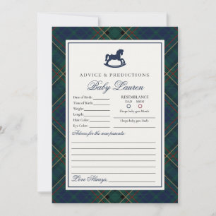 Carte de conseils pour bébé Cheval à bascule Plaid
