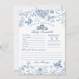 Carte de conseils pour bébé Citrouille Toile Bleue