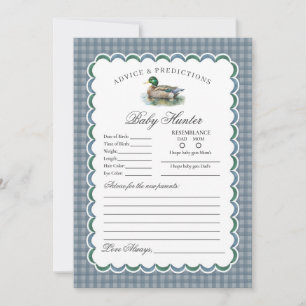 Carte de conseils pour bébé sur le canard colvert