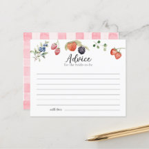 Carte de conseils pour la douche nuptiale Berry in