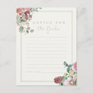 Carte de conseils pour la mariée | jeu de baby sho
