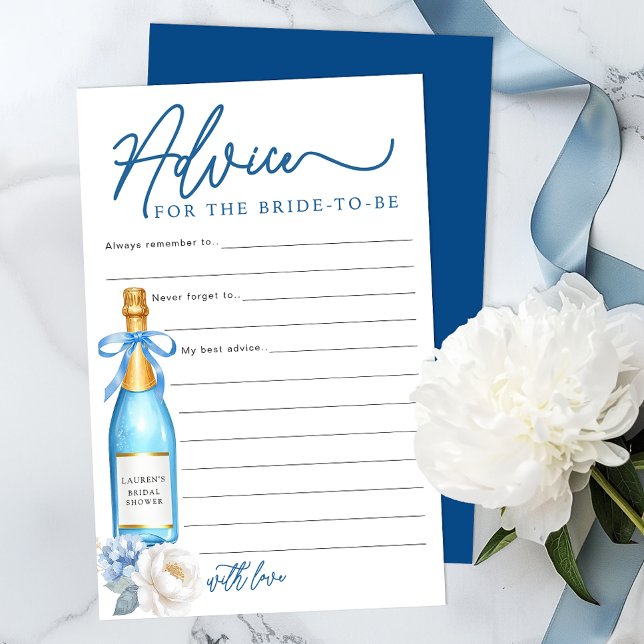 Carte de conseils pour la mariée pour une fête de  (Advice for the bride-to-be Bridal Shower Activity & Keepsake)