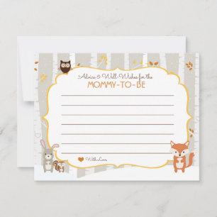 Carte de conseils pour les Baby showers d'automne 