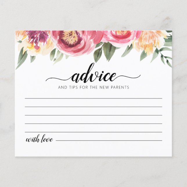 Carte de conseils pour les nouveaux parents Baby S (Devant)