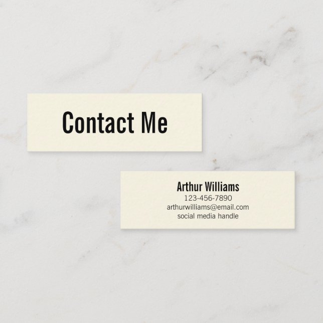 Carte de contact Creme professionnelle et Noir (Devant / Derrière)