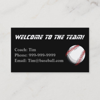Carte de contact d'entraîneurs de base-ball