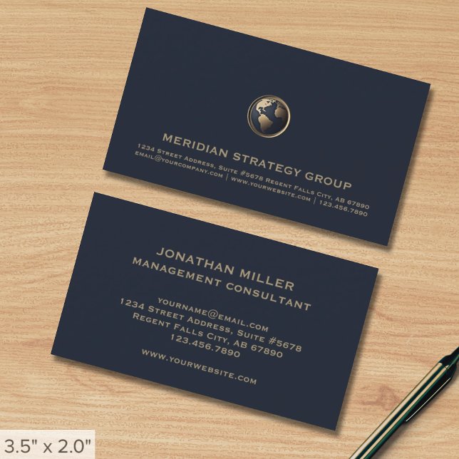 Carte de contact Elegant Consulting Logo (Créateur téléchargé)