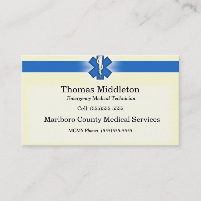 Carte de contact EMS/EMT (Devant)