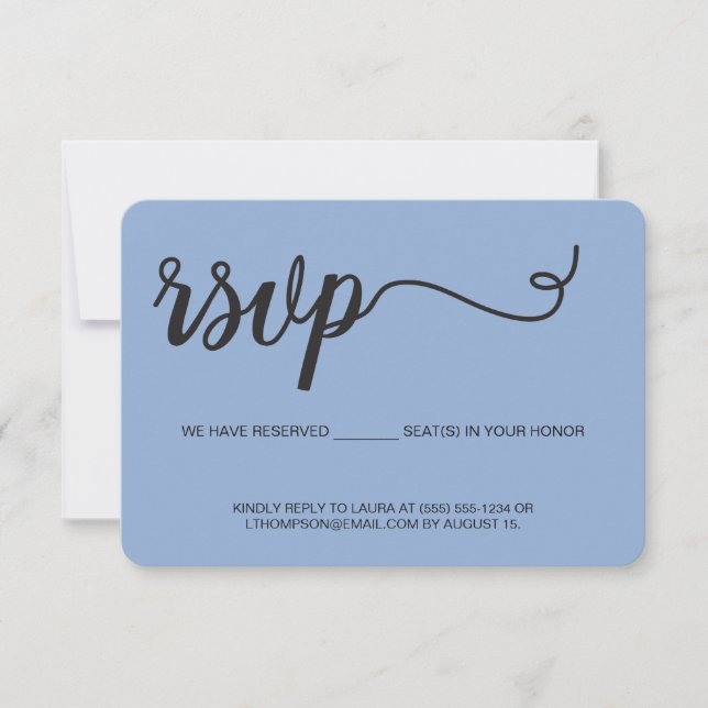 Carte de contact moderne "Sleek E-RSVP" (Devant)