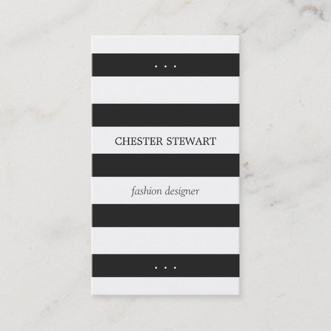 Carte de contact personnelle Black White Stripes m (Devant)